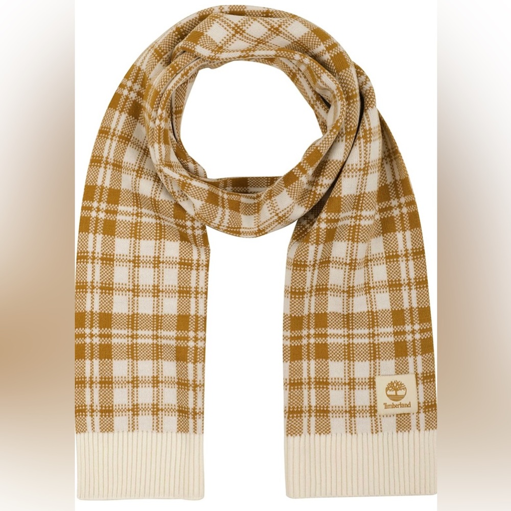 •NWT•Timberland Womens Plaid Cold Weather Scarf- ‘Wheat’